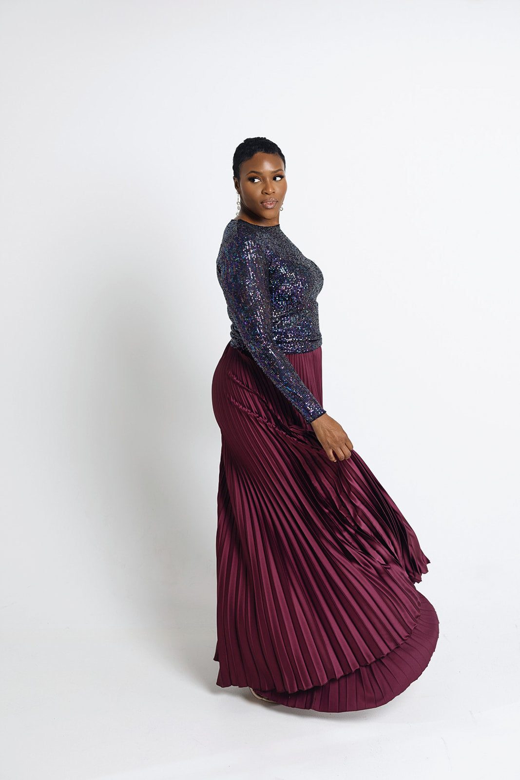 Pleated Maxi Skirt