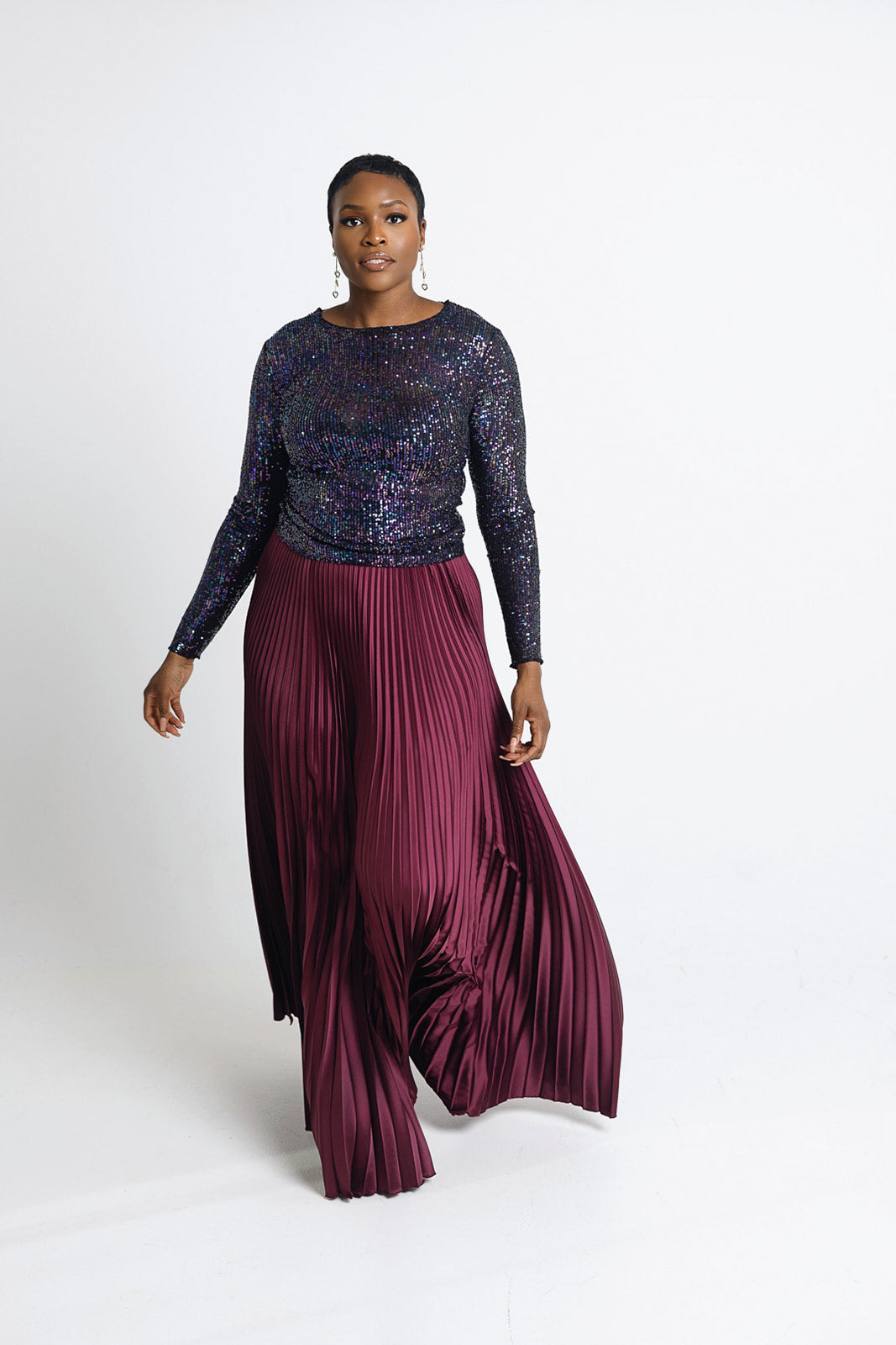 Pleated Maxi Skirt