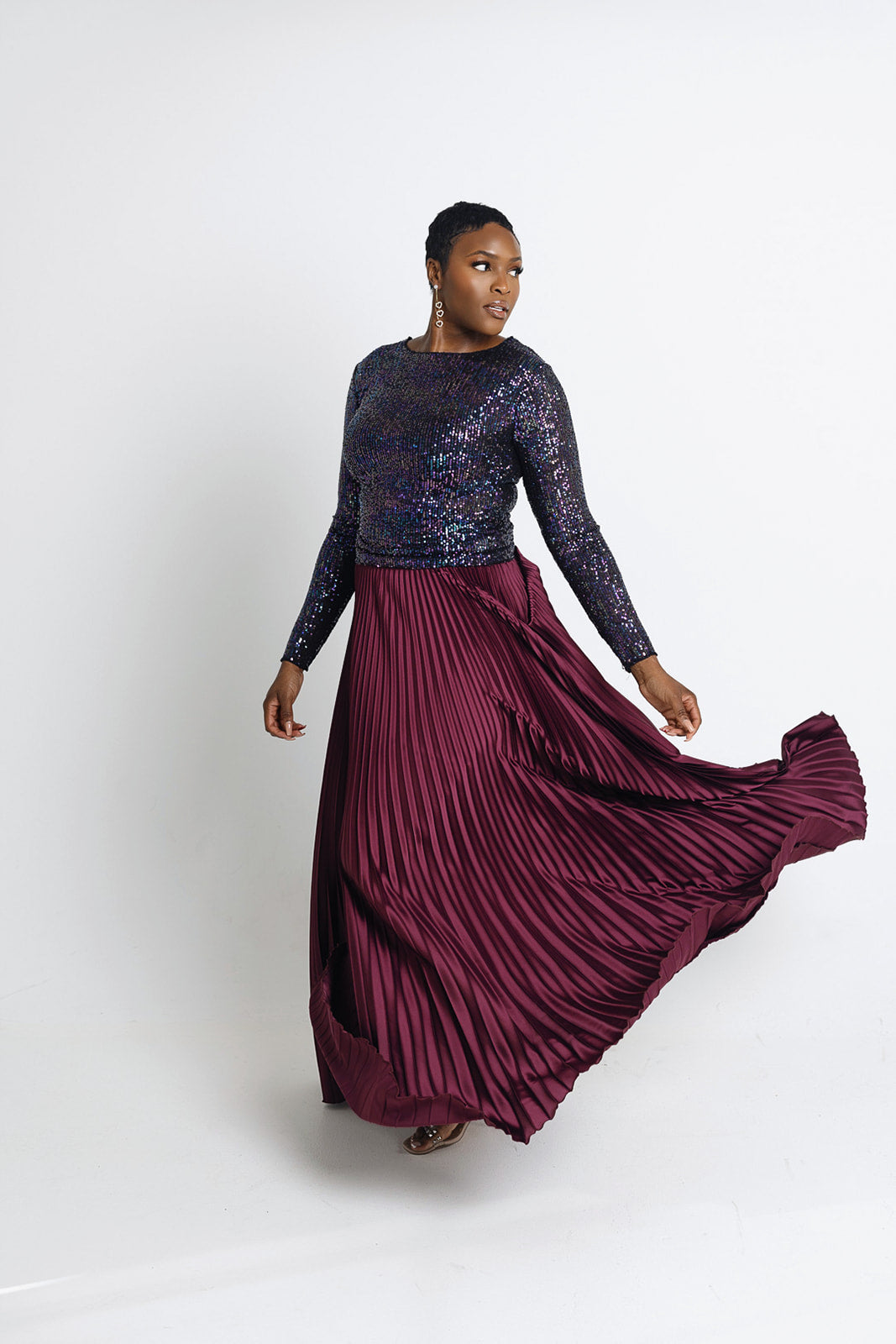 Pleated Maxi Skirt