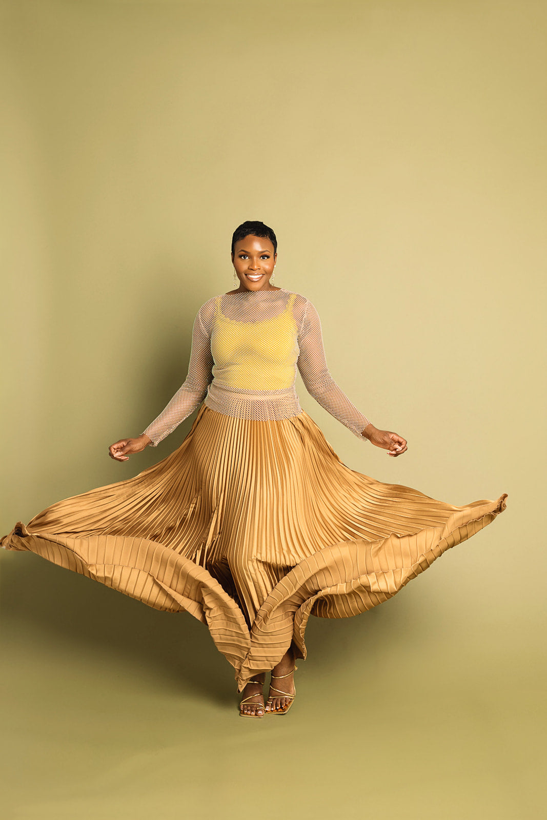 Pleated Maxi Skirt