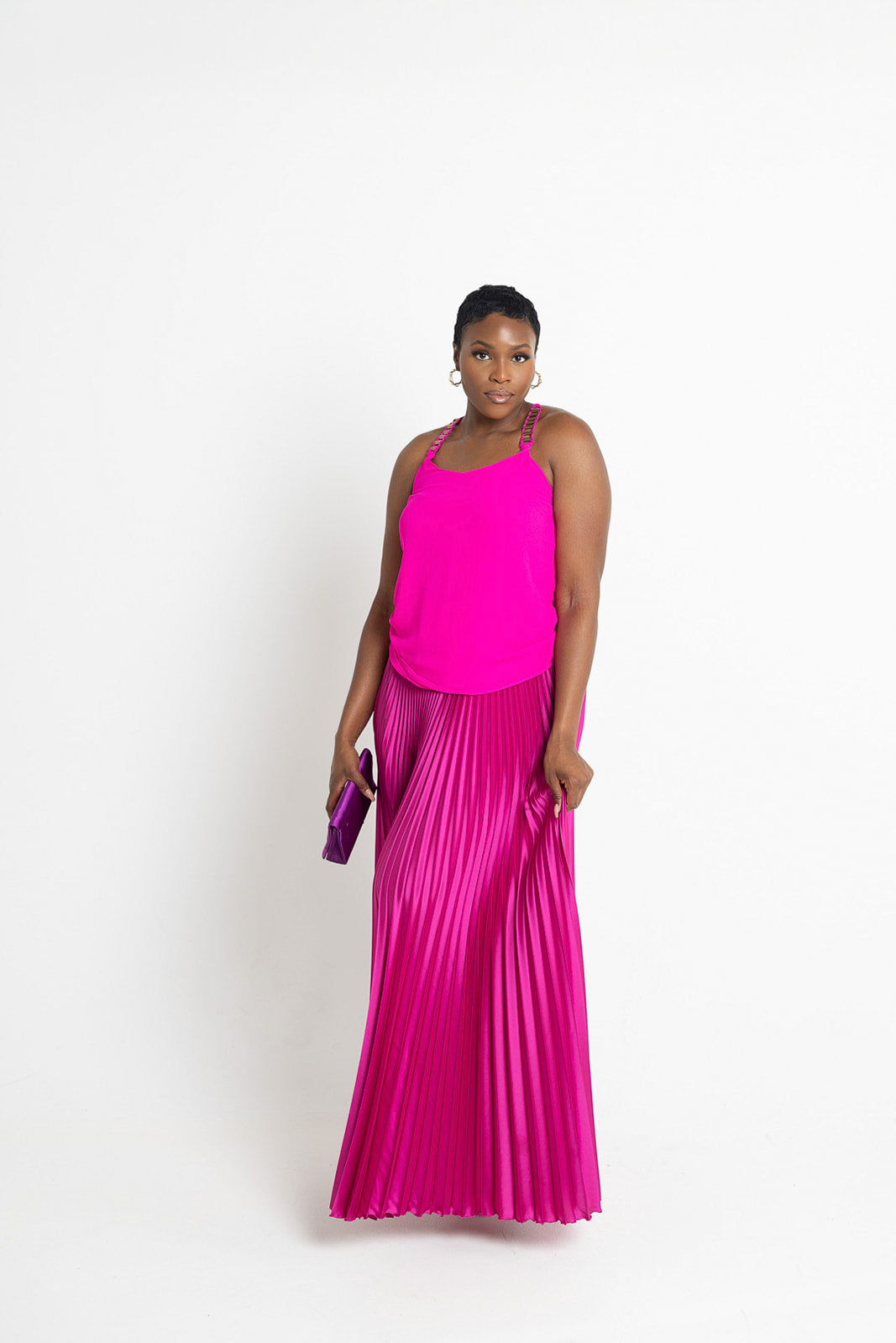 Pleated Maxi Skirt