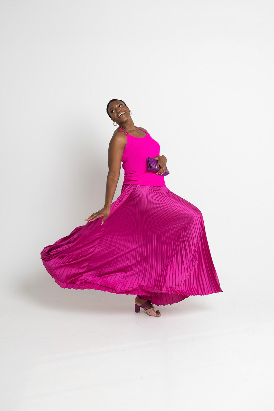 Pleated Maxi Skirt