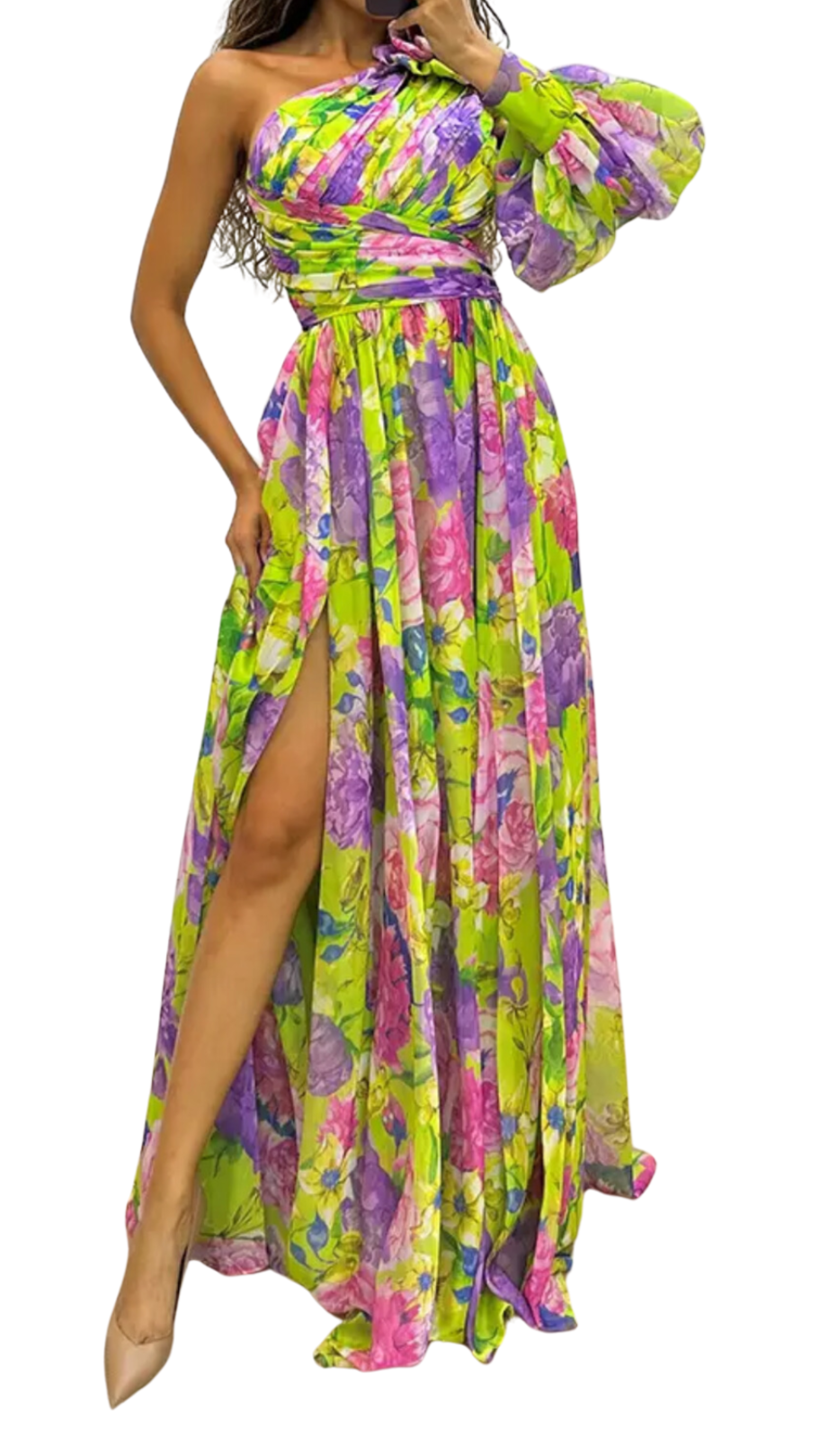 Floral Gathered Maxi Dress