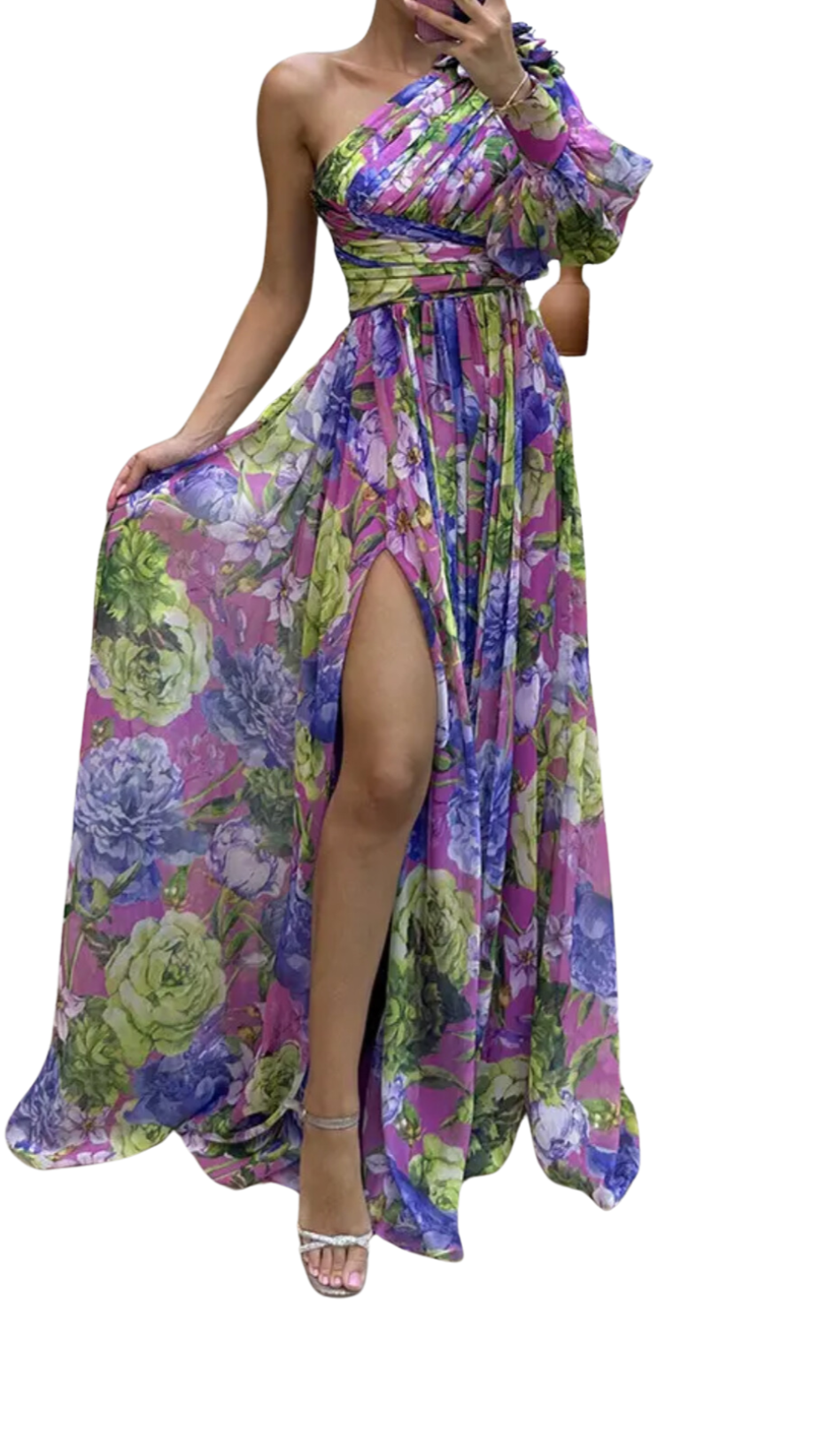 Floral Gathered Maxi Dress