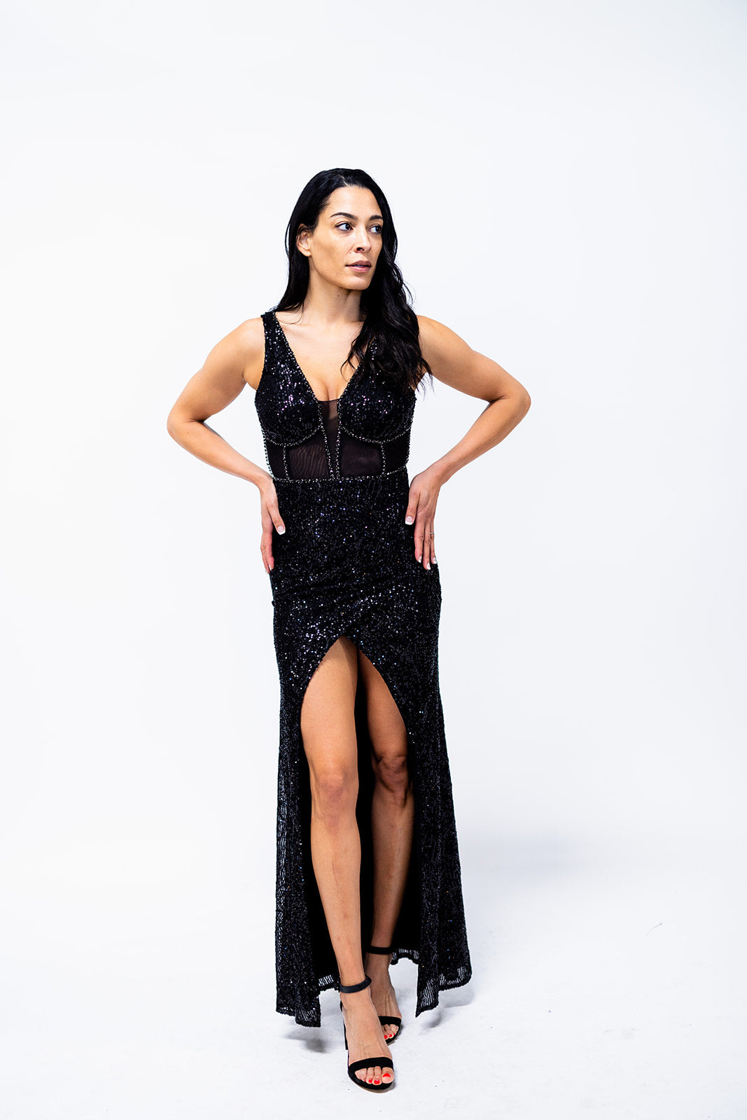 Faux Cut-Out Dinner Dress