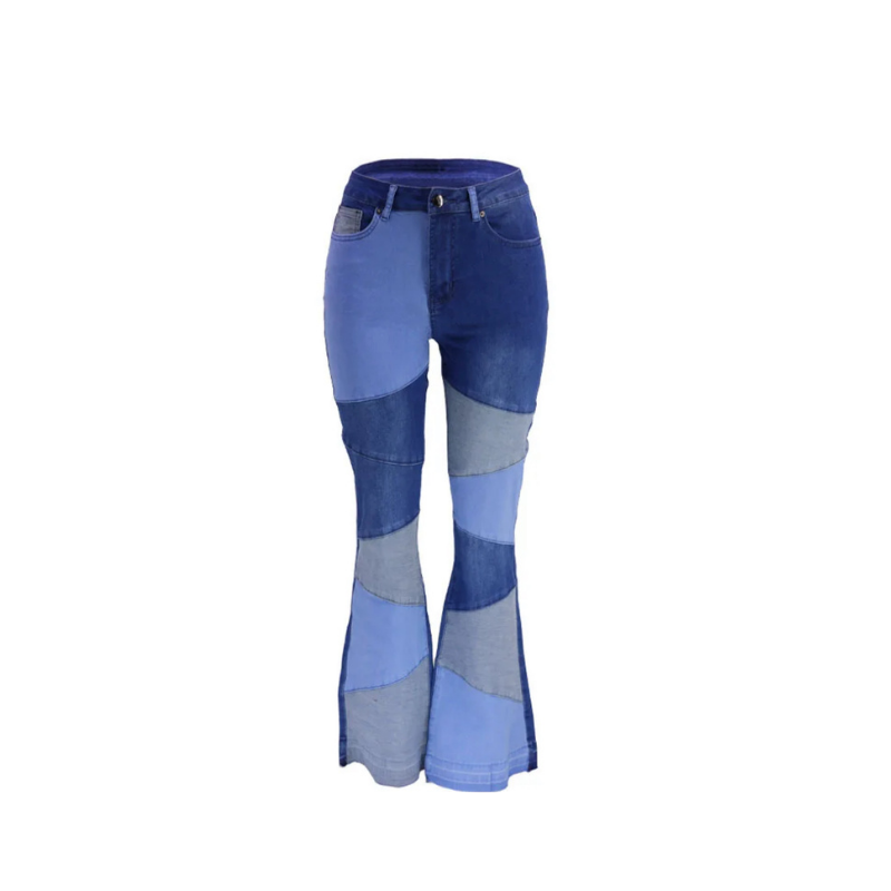 Patchwork Bootcut Jeans