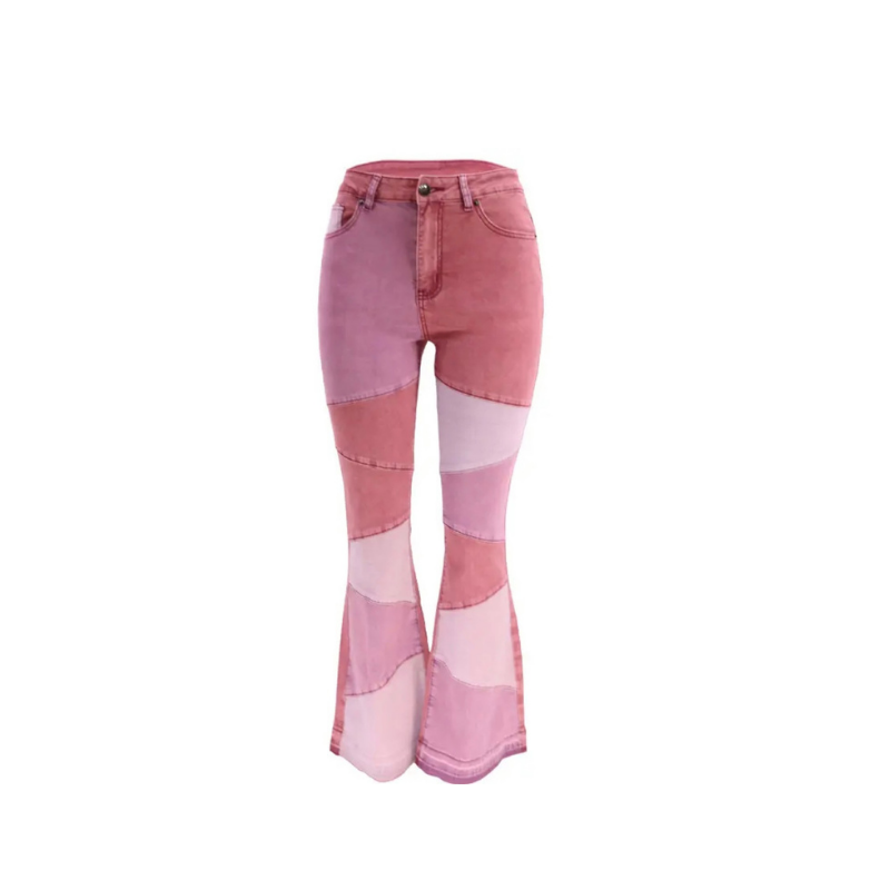 Patchwork Bootcut Jeans