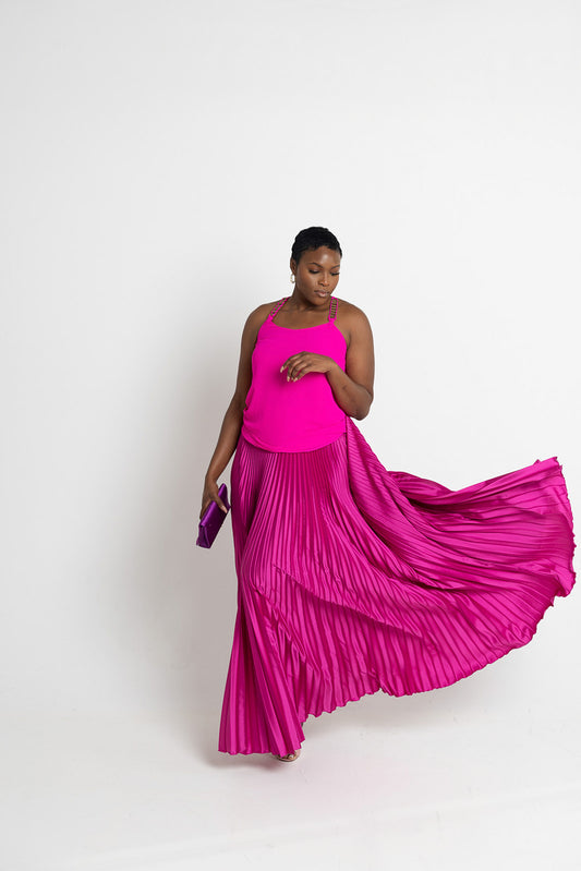 Pleated Maxi Skirt