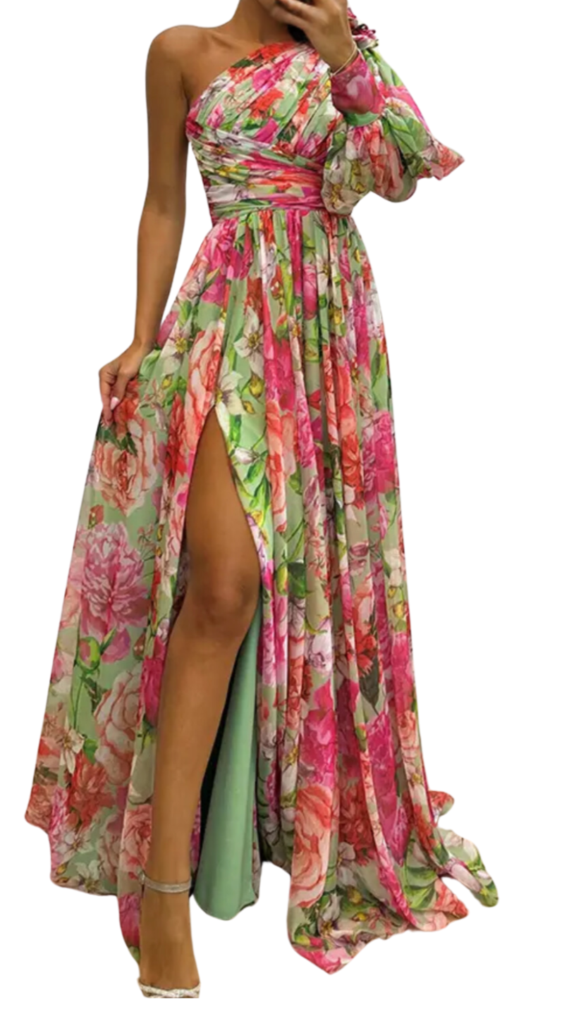 Floral Gathered Maxi Dress
