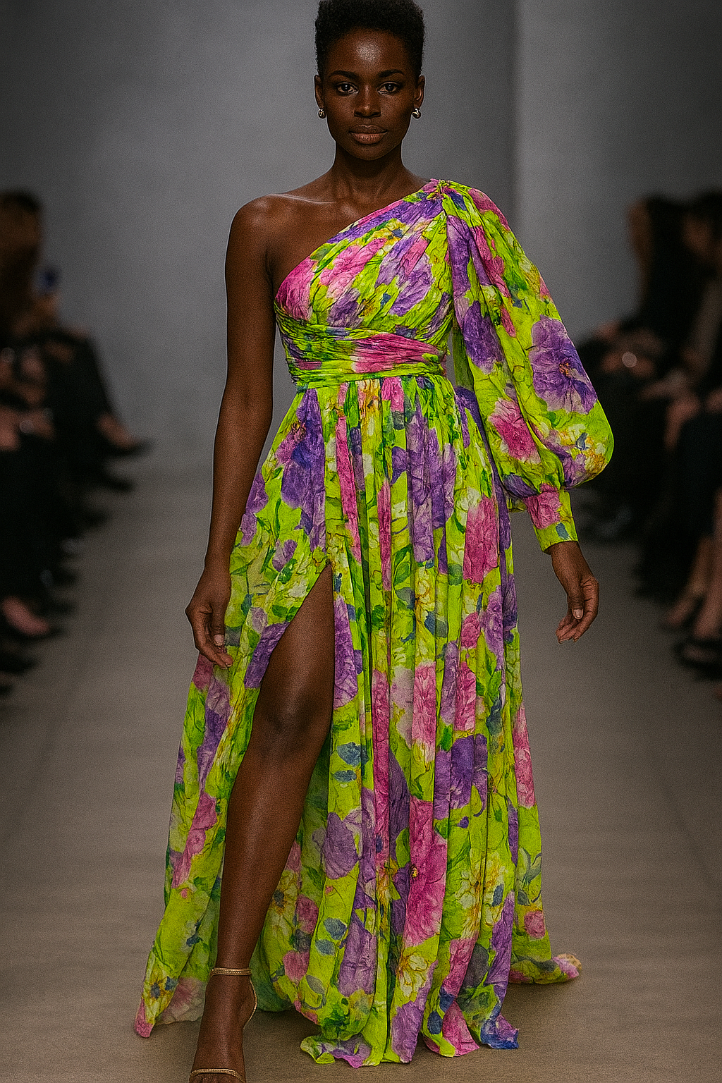 Floral Gathered Maxi Dress