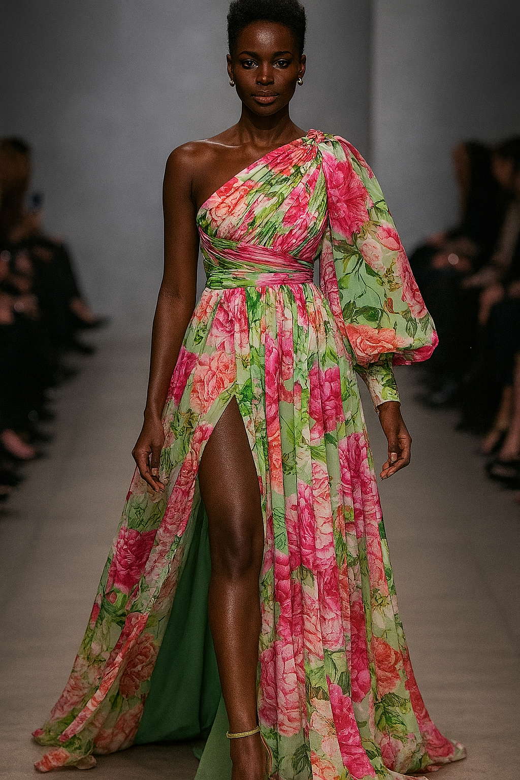 Floral Gathered Maxi Dress