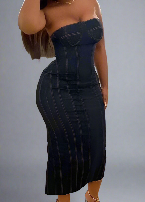 Bustier Denim Dress