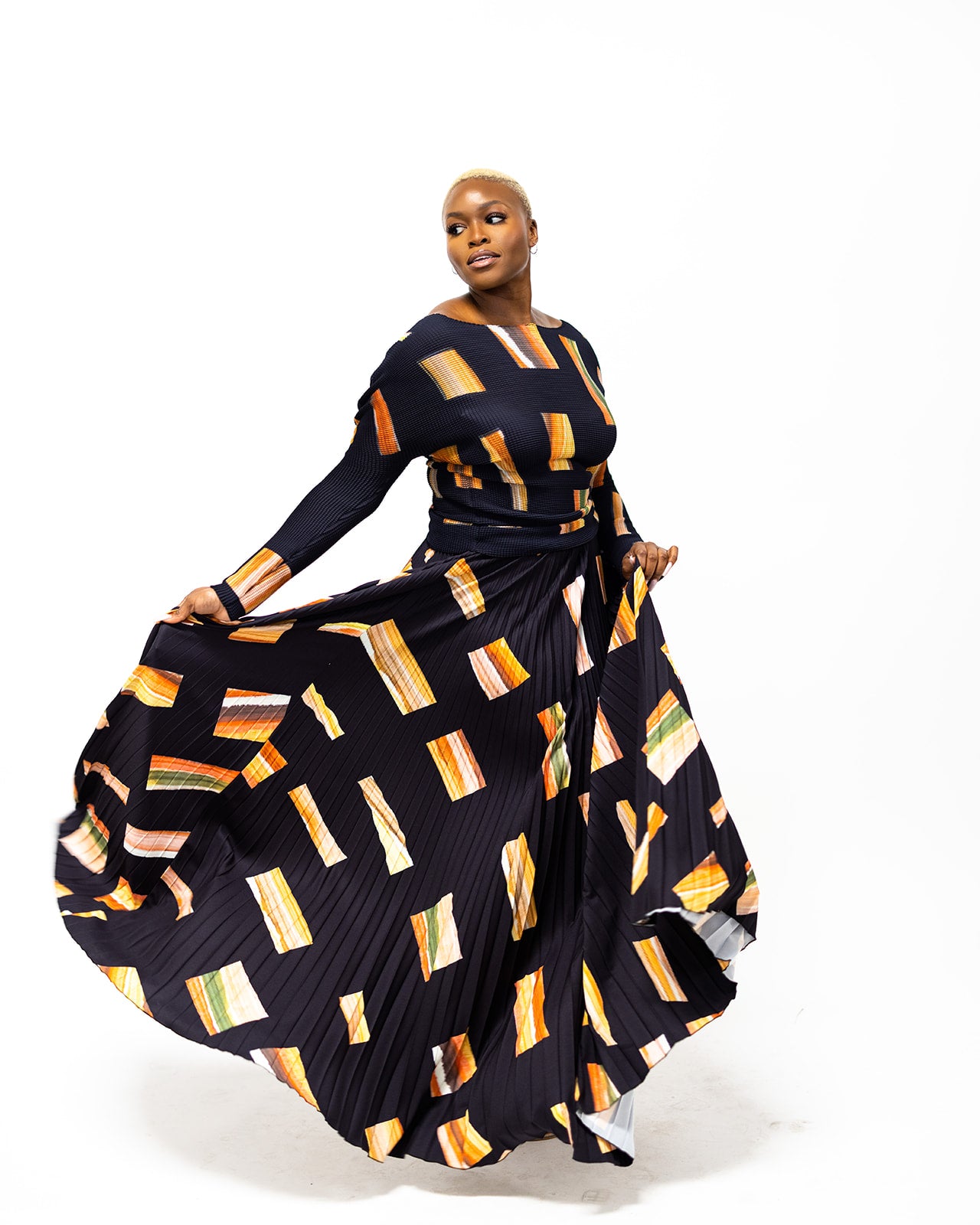 Pleated Skirt Set